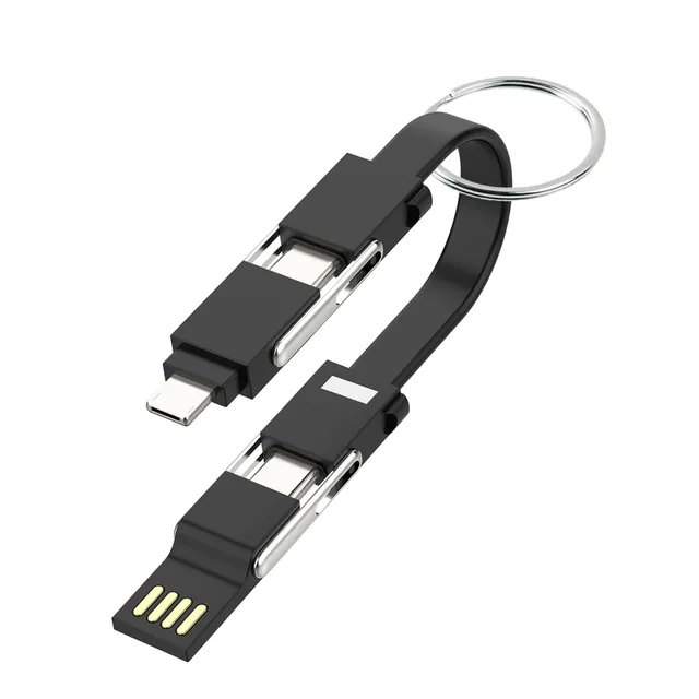 Sinox USB A+USB C-USB C+Micro+Lightning, Svart, USB A/USB C, USB C/Micro USB-A/Lightning, USB 2.0, 0,48 Gbit/s, Svart