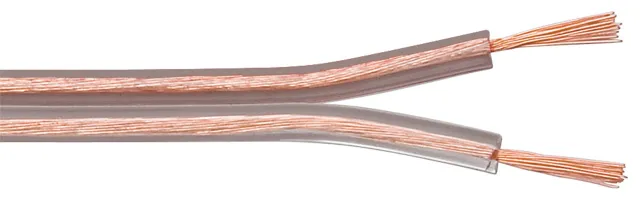 Högtalarkabel transparent CCA 50 m rulle, tvärsnitt 2 x 4,0 mm²