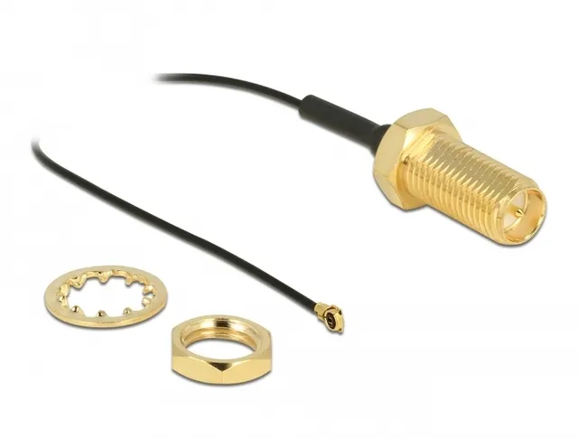 - Antennkabel - RP-SMA (R) till MHF4 (P) - 35 cm - koaxial - svart