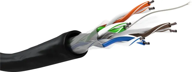 CAT 6 network cable U/UTP black 100 m - CCA cop - Svart - 100m