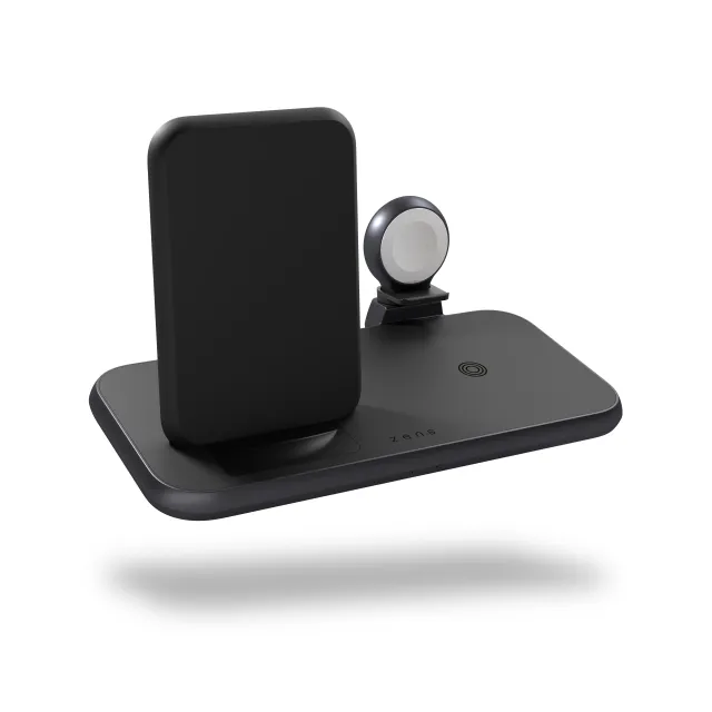 4 in 1 Stand+Watch Wireless Charger Aluminium - Black