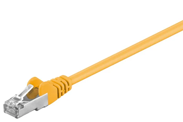 Patchkabel CAT 5e, F/UTP, gul, 1,5 m kopparklädd aluminiumtråd (CCA)