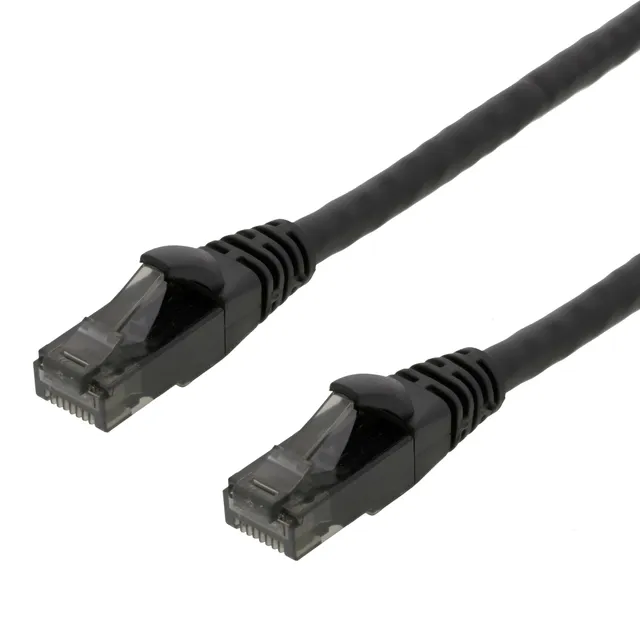 U/UTP High Flex Cat6 patchkabel, 5m, flertrådig, 24AWG, svart
