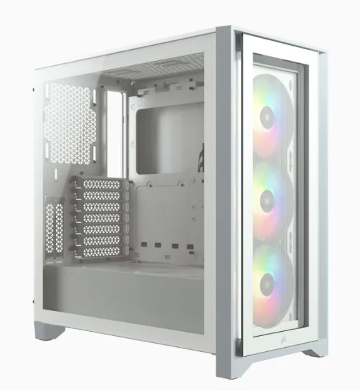 iCUE 4000X RGB -miditornikotelo ikkunalla, valkoinen