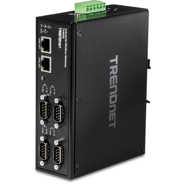 TI-M42 - Gateway - industriell - 4 portar - 100Mb LAN, Modbus, RS-442, RS-485, RS-232 - likström - monterbar på vägg/DiN-skena - TAA-kompatibel