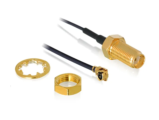 DeLOCK Antennkabel - RP-SMA (hona) till I-PEX (hane) - 35 cm - koaxial - svart