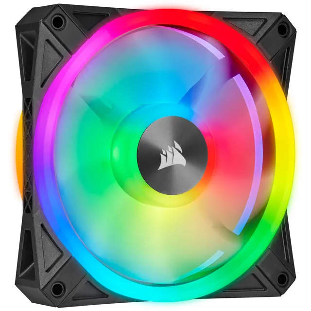 iCUE QL140 RGB - Black - 2-pack - Chassi fläkt - 140mm - Svart med RGB LED - 26 dBA