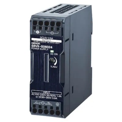 S8VK-S06024, 60 W, 85–264 V, 89 %, svart, -40–70 °C, 32 mm