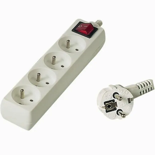 PremiumCord Effektband - AC 230 V - ingång: power CEE 7/7 - utgångskontakter: 4 - 2 m sladd - vit