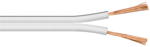 Högtalarkabel vit CU 50 m rulle, tvärsnitt 2 x 1,5 mm²
