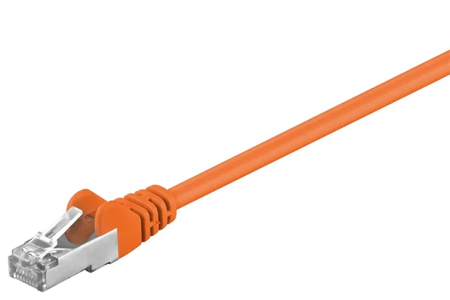 Patchkabel CAT 5e, F/UTP, orange, 0,25 m kopparklädd aluminiumtråd (CCA)