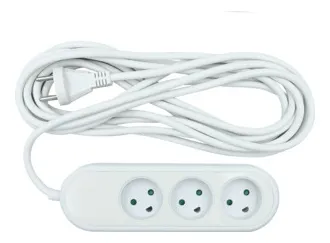 Quality Power 3-way socket w/dummyhole (D), 5m