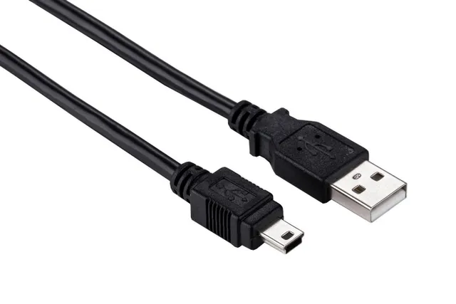 - USB-kabel - mini-USB typ B (hane) till USB