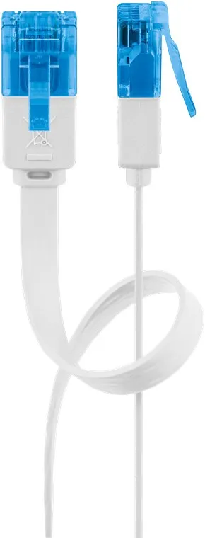 CAT 6A platt patchkabel, U/UTP, vit kopparledare (CU), 7 m