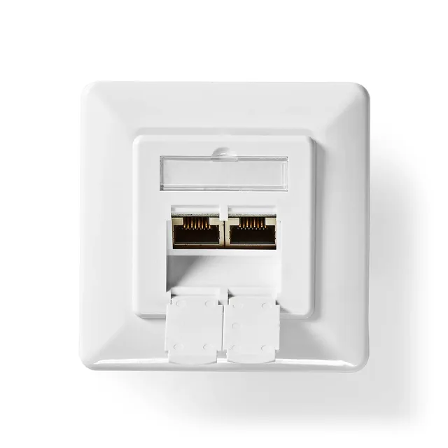 Nätverksvägglåda | Infälld montering | 2-Port port(s) | CAT6 | Rak | Hona | Guldplaterad | PVC | Vit | Låda