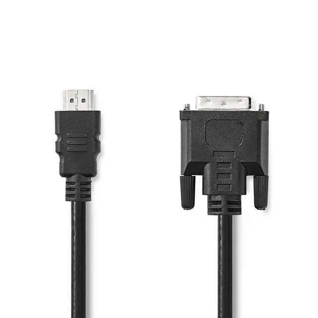 HDMI™ kabel | HDMI™ Kontakt | DVI-D 24+1-Pin Hane | 1080p | Nickelplaterad | 3.00 m | Rak | PVC | Svart | Label