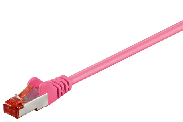 Patchkabel CAT 6, S/FTP (PiMF), magenta, 1,5 m kopparklädd aluminiumtråd (CCA)