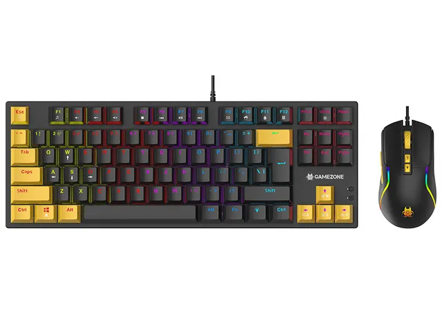 GAMEZONE Hornet - Sats med tangentbord och mus - mekaniskt - compact - bakgrundsbelyst - USB