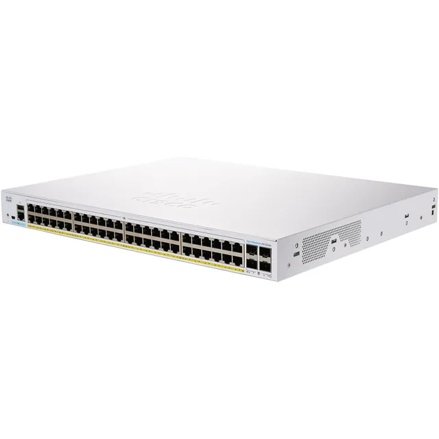 Business 250 Series CBS250-48P-4X - Switch - L3 - smart - 48 x 10/100/1000 (PoE+) + 4 x 10 Gigabit SFP+ - rackmonterbar - PoE+ (370 W) - återanv