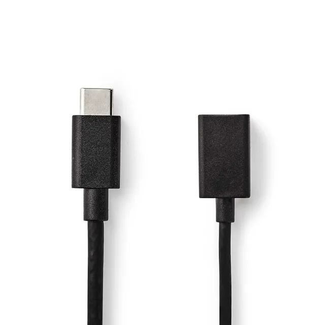 USB-C™ Adapter | USB 3.2 Gen 1 | USB-C™ Hane | USB-A Hona | 5 Gbps | 0.15 m | Rund | Nickelplaterad | PVC | Svart | Låda