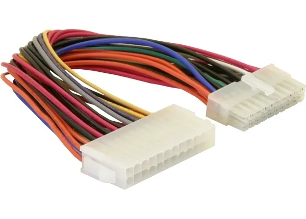 - Strömkabel - 24-pin ATX (hona) till 20-pin ATX (hane) - 11 cm