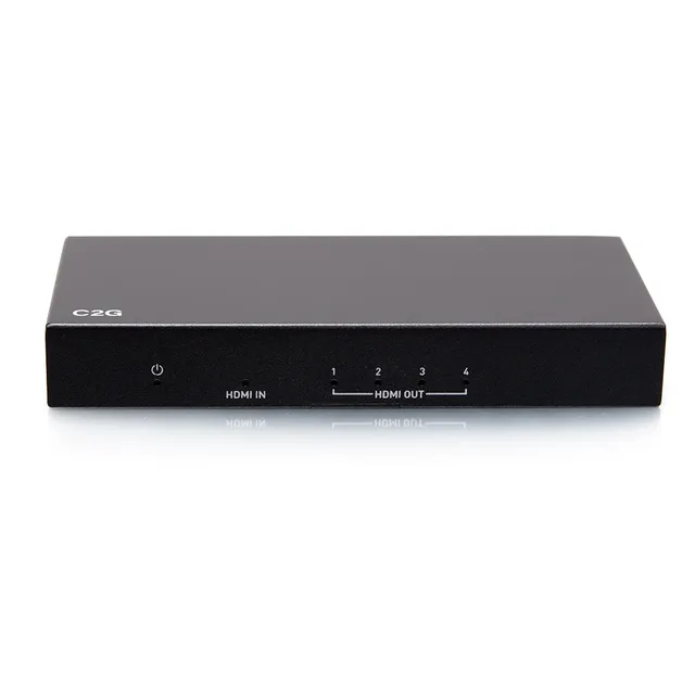 4-Port HDMI Distribution Amplifier Splitter - 4K 60Hz - HDR - 7.1 Audio - Video/audiosplitter - 4 x HDMI - skrivbordsmodell