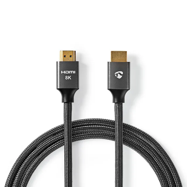 Ultra High Speed HDMI ™ kabel | HDMI™ Kontakt | HDMI™ Kontakt | 8K@60Hz | 48 Gbps | 1.00 m | Rund | 6.3 mm | Grått Med Metall | Kartong med täckt fönster