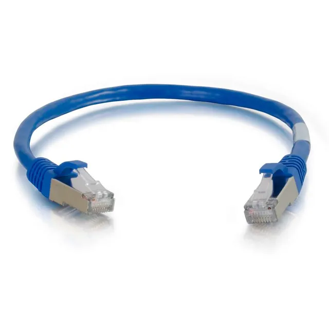 Cat6a Booted Shielded (STP) Network Patch Cable - Patch-kabel - RJ-45 (hane) till RJ-45 (hane) - 15 m - STP - CAT 6a - formpressad, hakfri, tvinna