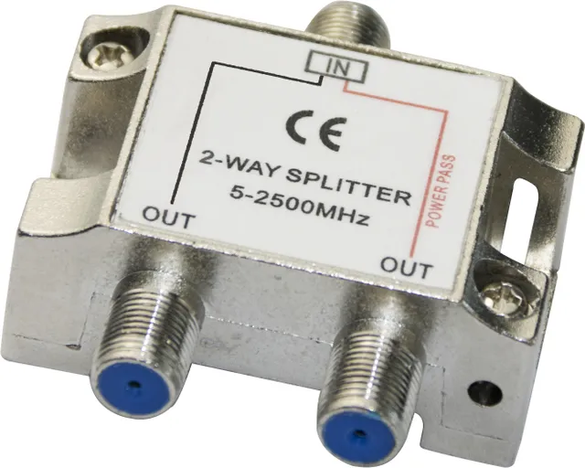 2-vägs splitter F-kontakt DC pass