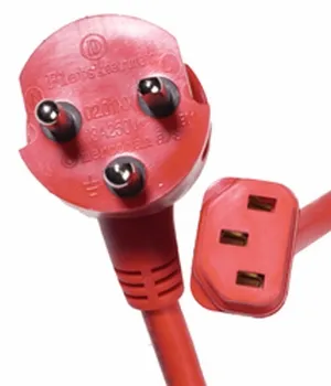 red, 1 round, 1 flat and 1 earth pin, TE05VCS