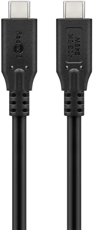 USB-C™-kabel, USB4™, 240 W, 40 Gbit/s, Power Delivery, 1,8 m USB-C™-kontakt > USB-C™-kontakt