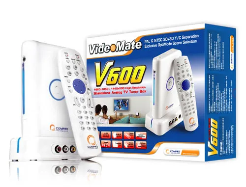 VideoMate V600, analog, NTSC,PAL, 1680 x 1050 pixel, 16:10, VGA-kontakt, vit