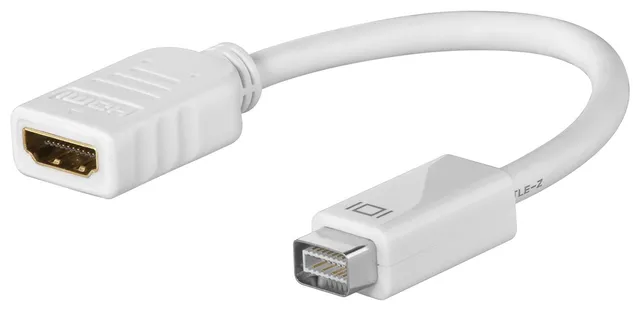 Adapter Mini-DVI till HDMI, Deltaco - Vit