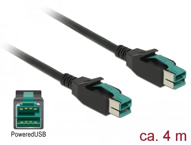 PoweredUSB cable male 12 V > PoweredUSB male 12 V 4 m for POS p