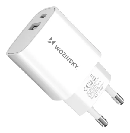 WGWCW USB-A USB-C 20W AC Charger - White