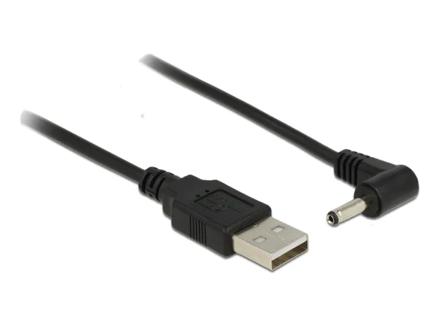 - Strömkabel - DC-jack 3,5 x 1,35 mm (hane) till USB (endast ström) (hane) - 1.5 m - 90° anslutning