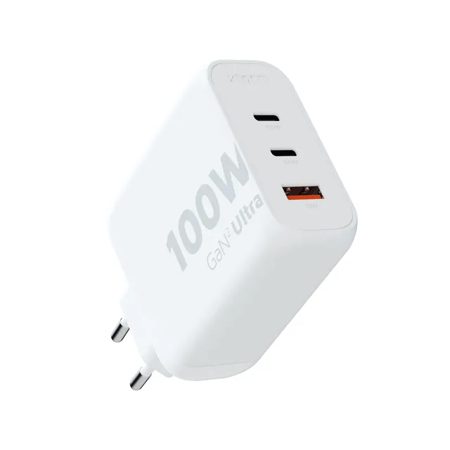 100W GaN2 Ultra Hemladdare 2xUSB-C/USB-A Vit