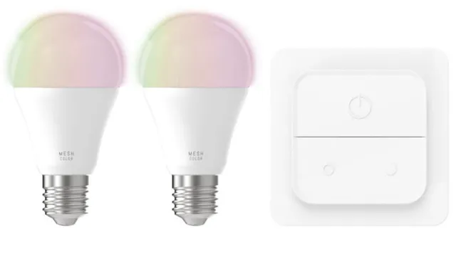 E27 LED-Z MATTER A60 RGB/CCT 11W 1300lm opal 2-pack w/switch