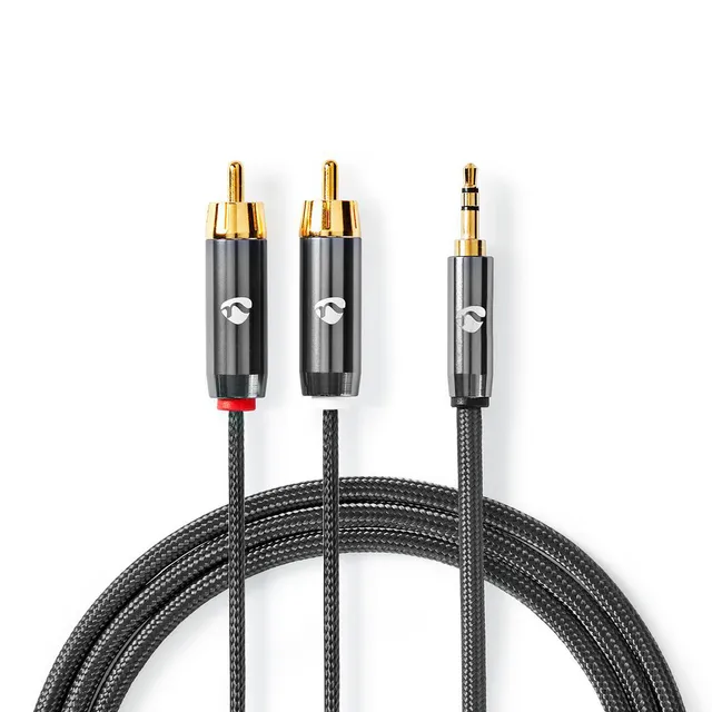Stereoljudkabel 3,5 mm till 2x RCA 1 m