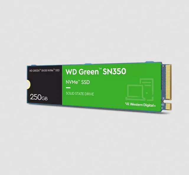 250 GB WD Green SN350 SSD, M.2 2280 NVMe PCIe Gen.3