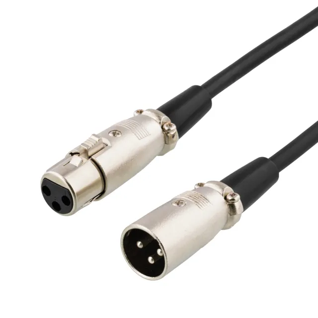 XLR-ljudkabel, 3-pin ha - 3-pin ho, 10m, svart (XLR-1100)