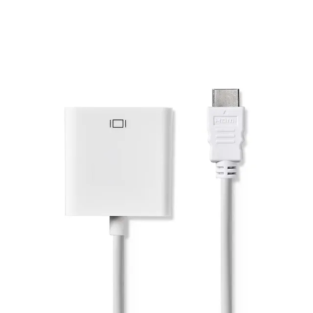 HDMI™ Adapter | HDMI™ Kontakt | VGA hona 15p | Nickelplaterad | Rak | PVC | Vit | 1 st. | Låda