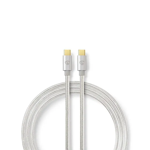 USB-kabel | USB 3.2 Gen 1 | USB-C™ Hane | USB-C™ Hane | 60 W | 4K@60Hz | 5 Gbps | Guldplaterad | 1.00 m | Rund | Flätad / Nylon | Aluminium | Kartong med täckt fönster
