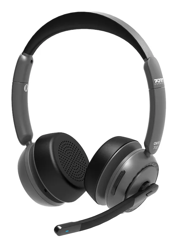PORT Connect ON'R 700 - Headset - på örat - Bluetooth - kabelansluten, trådlös - aktiv brusradering - USB-A