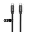 1m USB 3.2 Gen 2 USB-C till C nylonflätad kabel PD3.1 240W 20G 4K60Hz svart