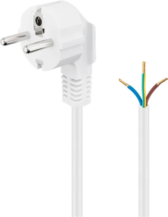 Angle Power cable for confectionery 1.5 m white