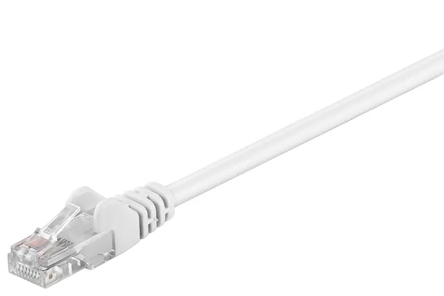Patchkabel CAT 5e, U/UTP, vit, 5 m kopparklädd aluminiumtråd (CCA)