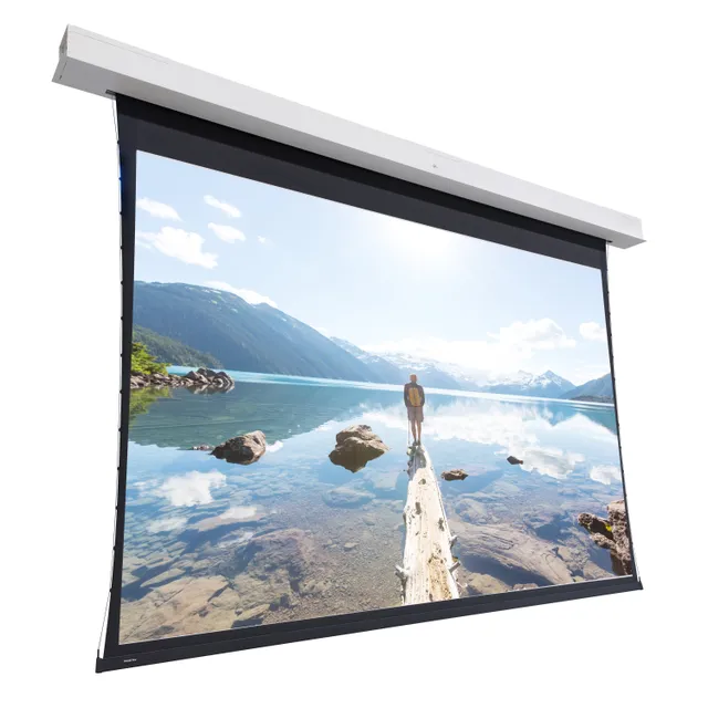 Projecta Tensioned Descender Large Electrol Wide Format Screen Surface Assembly - Projektionsskärmyta med motor och bottenpanel - takmonterbar - 204"