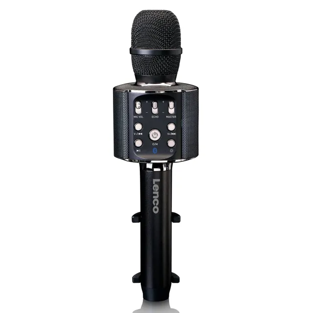 Bluetooth® Karaoke-mikrofon med högtalare och belysning Svart