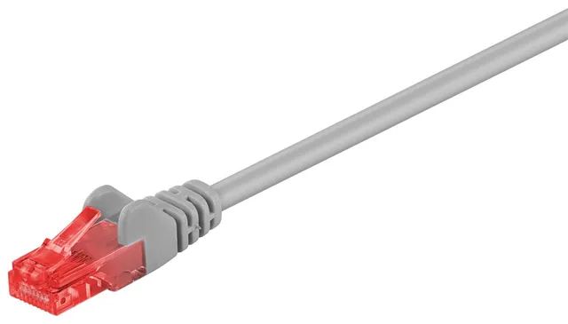 CAT 6 patchkabel, U/UTP, grå kopparledare (CU), halogenfri kabelhölje (LSZH), 15 m